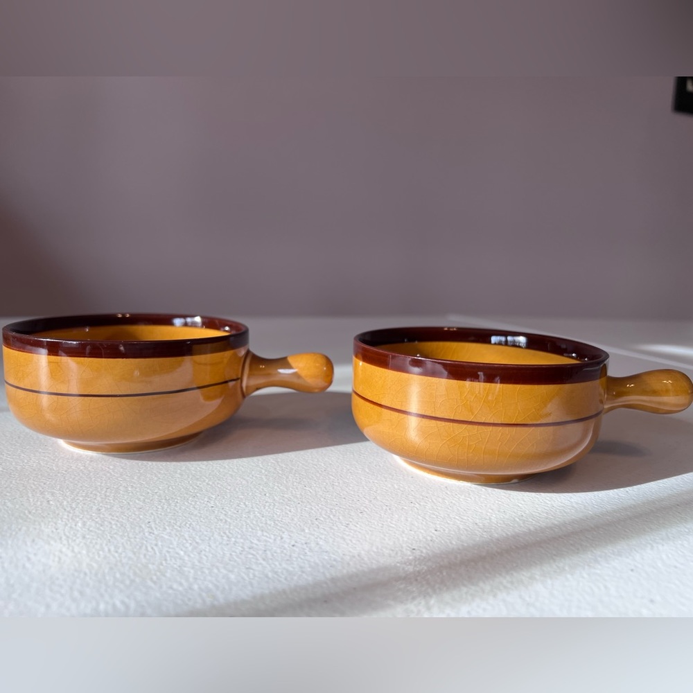 Vintage Noritake Stoneware Crock Bowls NT by K.K. With Handles